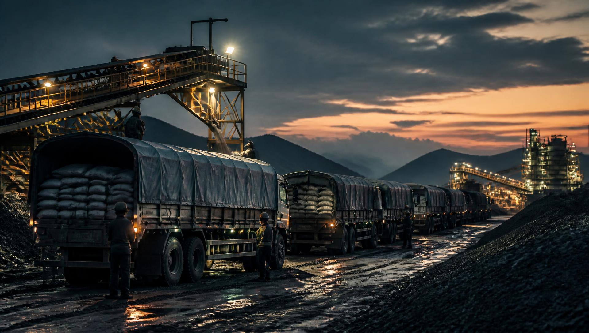 Carguío de mineral en terminal logística